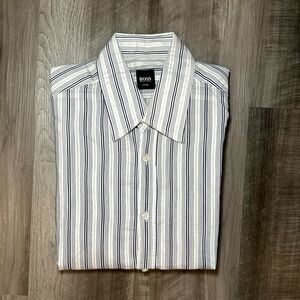 Boss Hugo Boss Fitted Long Sleeve Button Down - Large